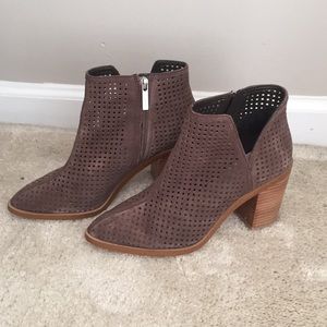 1. State brown suede booties